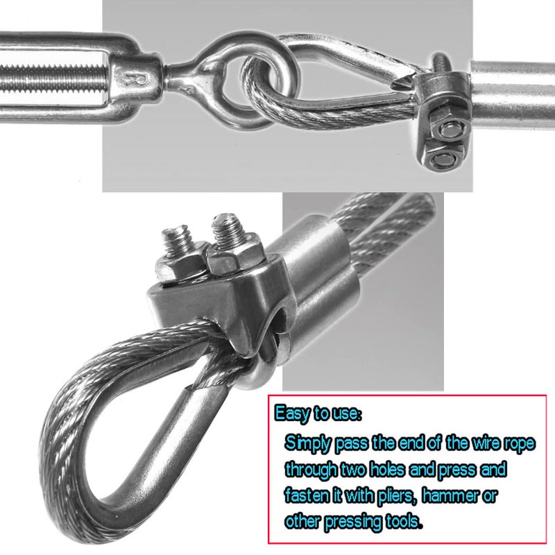 Luckkyme M8 Wire Rope Clamp 304 Stainless Steel 5/16" Wire Rope Cable Clip Clamp (20Pack) - Image 5